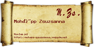 Mohápp Zsuzsanna névjegykártya